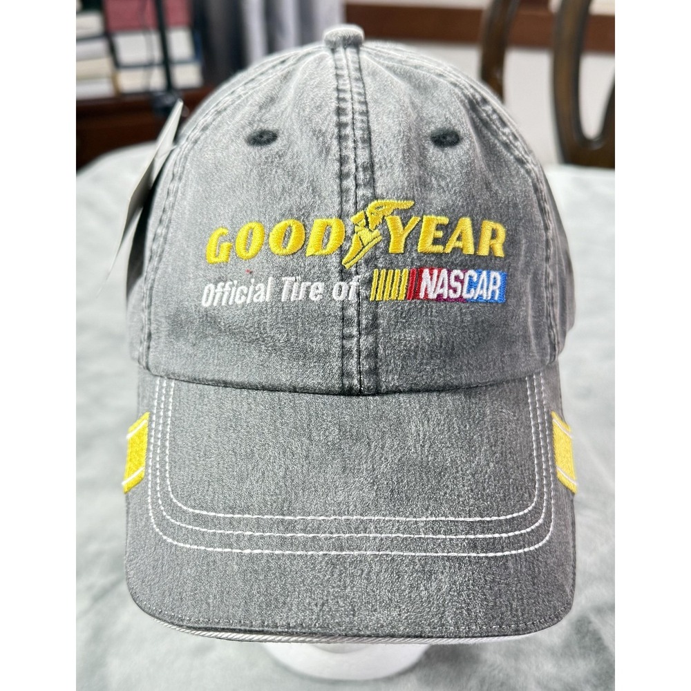 Goodyear Hat Cap Strap Back Mens One Size Gray NASCAR Racing‎ Official Tire Logo